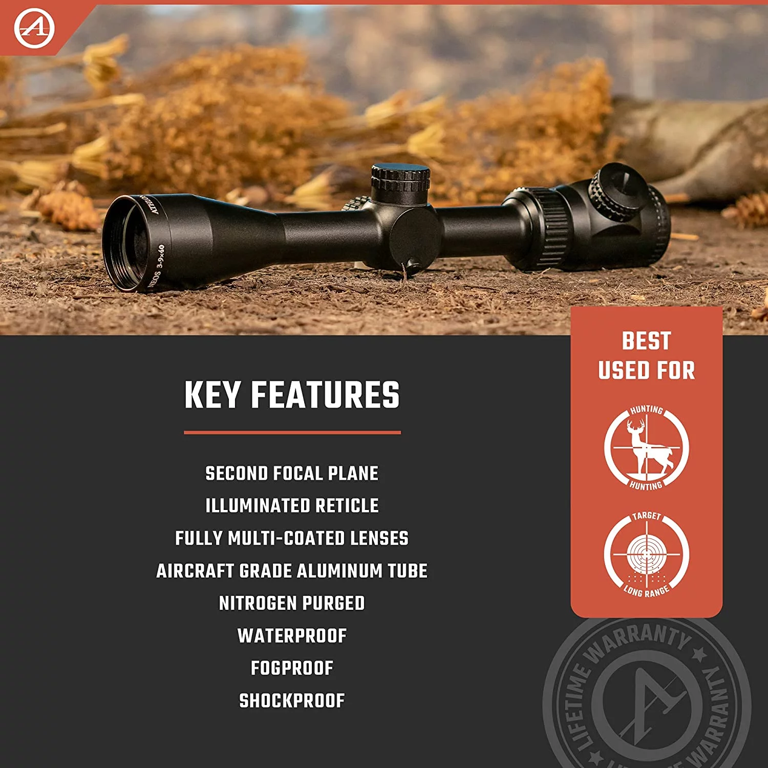 Athlon Optics Neos 3-9x40, Capped, Fixed Focus, 1 inch, SFP, BDC 500 IR