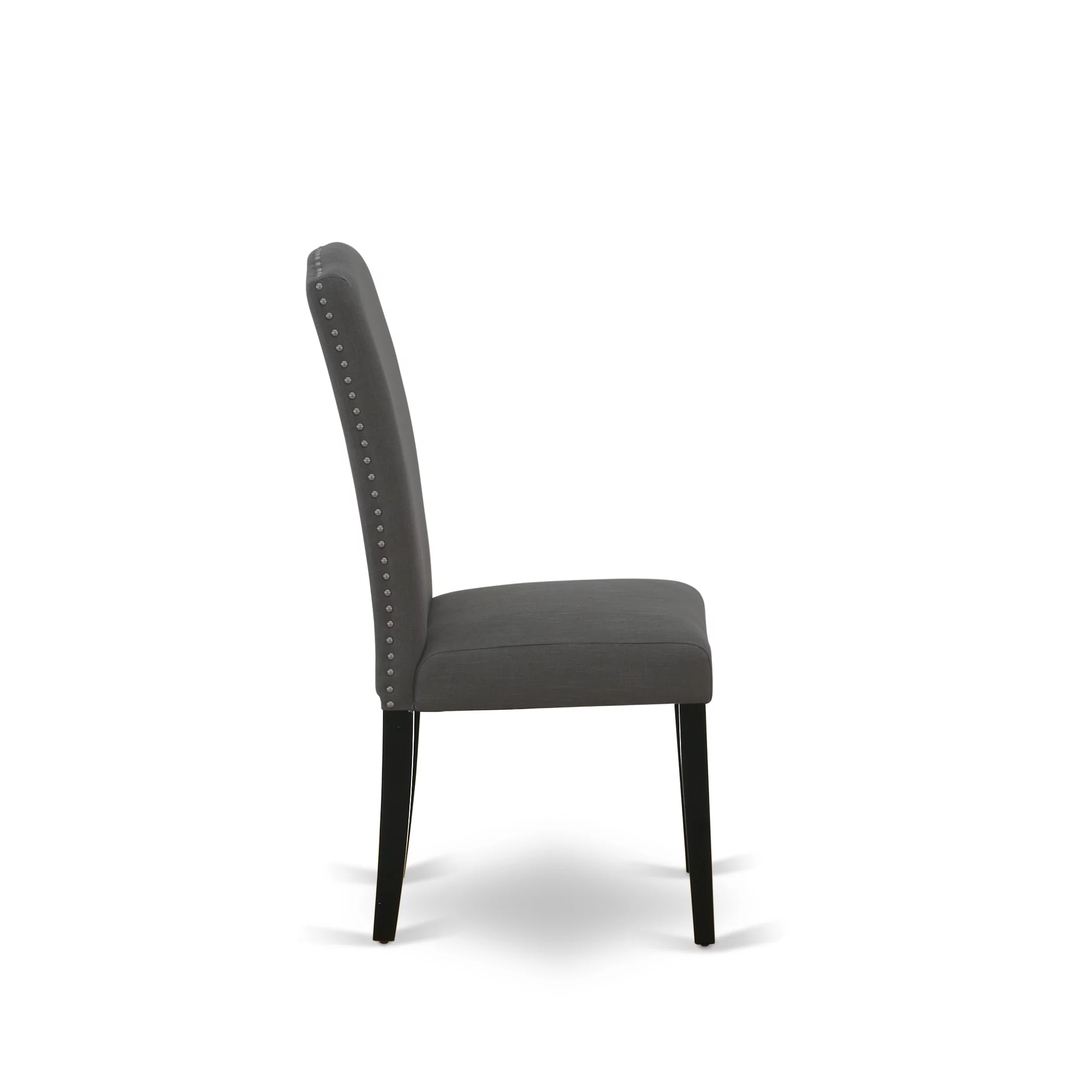 East West Furniture Shelton 5-piece Wood Dining Set in Black/Dark Gotham Gray