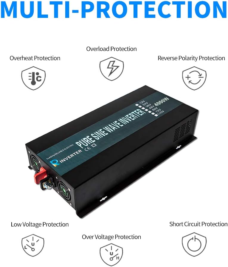 WZRELB Strong Driving Capacity 2500W 24VDC to 120VAC Pure Sine Wave Inverter Power Converter (RBP250024B1)
