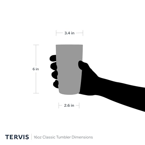 Tervis Yao Cheng Green Crystal Made in USA Double Walled Insulated Tumbler Travel Cup Keeps Drinks Cold & Hot, 16oz, Green Blue Stripe
