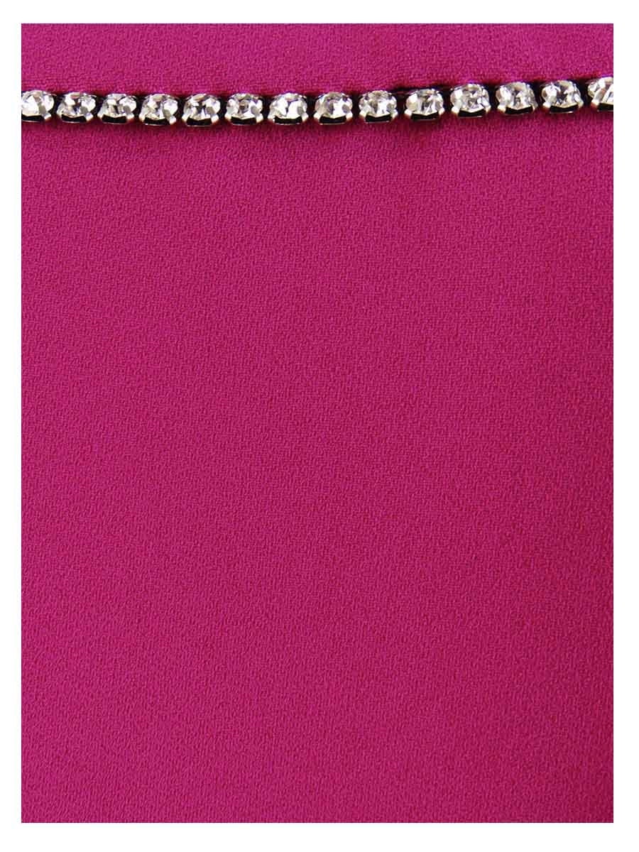 Trina Turk Women's Mai Rhinestone-Trim Tie-Hem Top (L, Fuschia)
