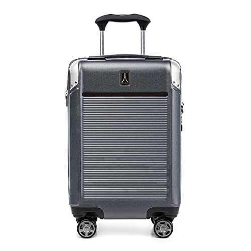 Travelpro Platinum Elite Hardside Expandable Carry on Luggage, 8 Wheel Spinner, TSA Lock, Hard Shell Polycarbonate Suitcase, Metallic Sand, Compact Carry on 20-Inch
