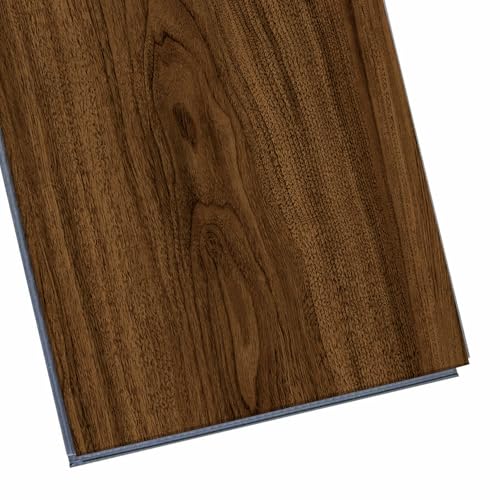 Interlocking Luxury Vinyl Flooring, Wood-Look Planks, Easy Click Lock for DIY Installation, SPC Rigid Core, Waterproof, Scratch Resistant, Noise Reduction, 21.4 Sq.Feet (Hickory 10 Planks)