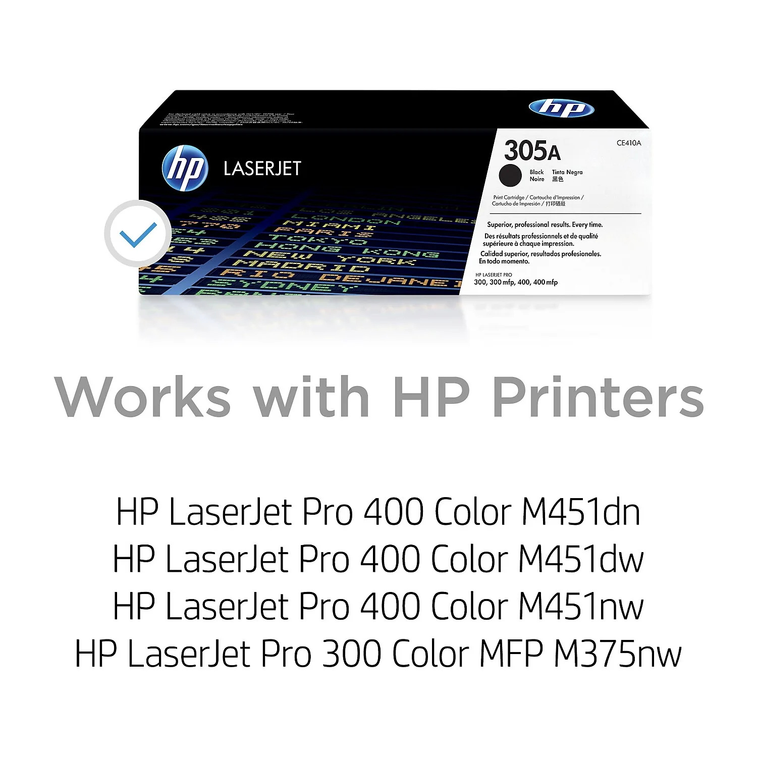 HP 305A (CE410A) Toner Cartridge, Black