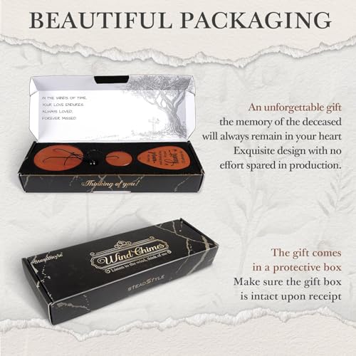 Memorial Gifts, Sympathy Wind Chimes for Loss of Loved One,Gifts for Who Loss of Dad, Mom,Brother,Friends, Sympathy Gift Baskets Home Decor Outdoor Garden Patio