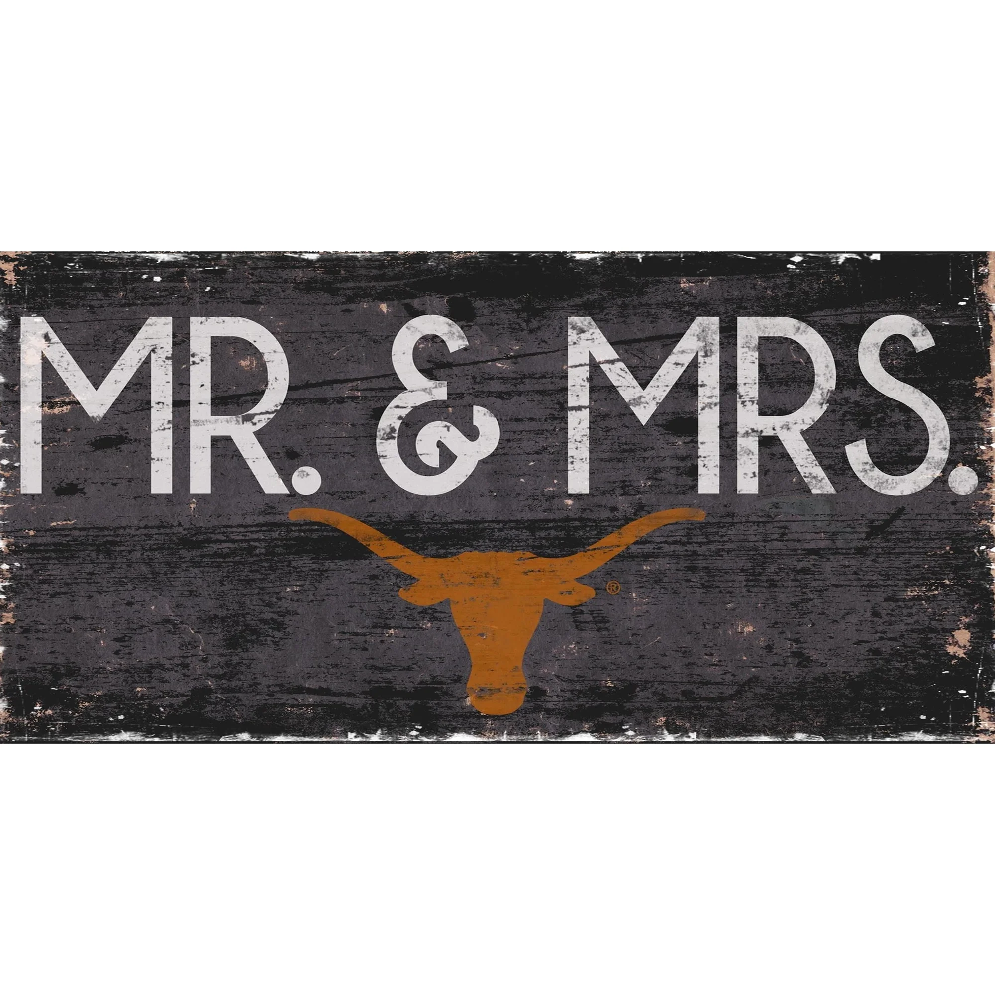 Texas Longhorns 6'' x 12'' Mr. & Mrs. Sign