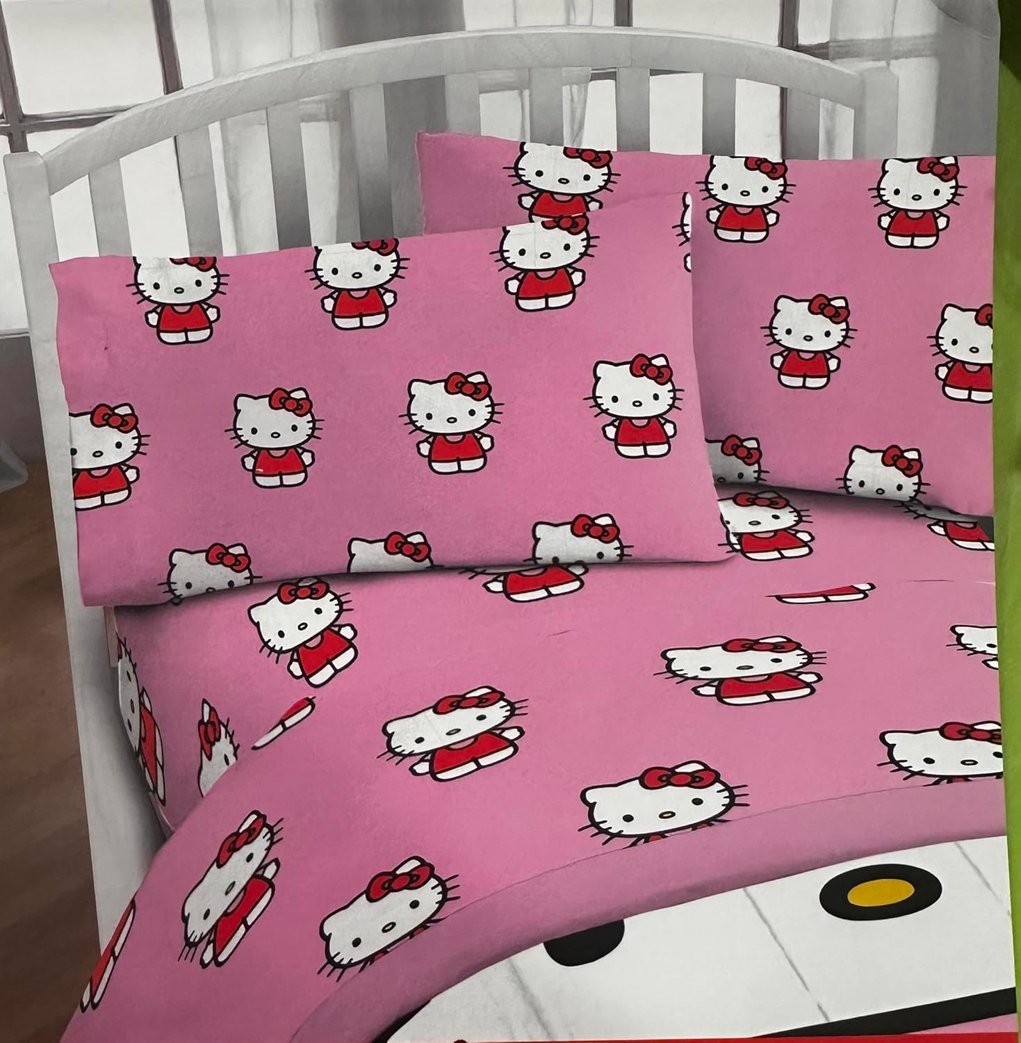 Jay Franco Twin Size Sheet Set 3 Pieces Kids Set (Hello Kitty Pink)