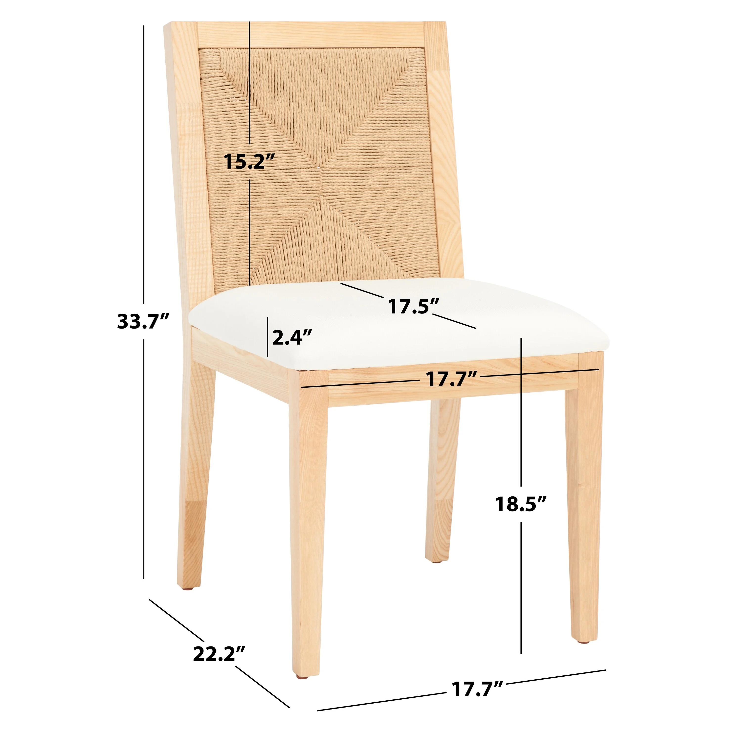 SAFAVIEH Couture Emilio Modern Linen Solid Dining Chair, Natural (Set of 2)