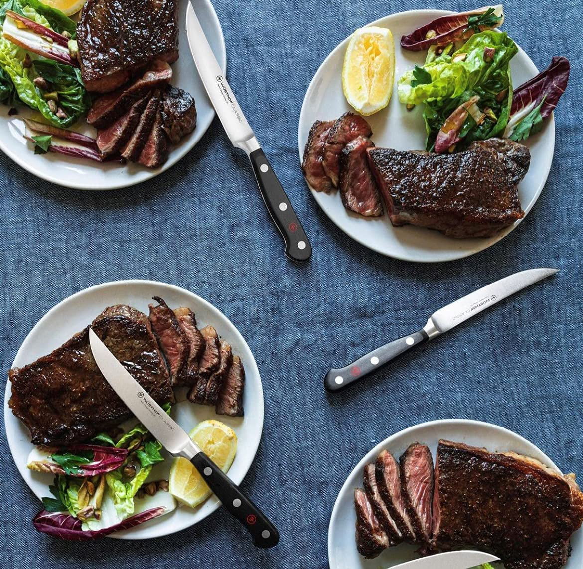 Classic 4-Piece Steak Knife Set, Black