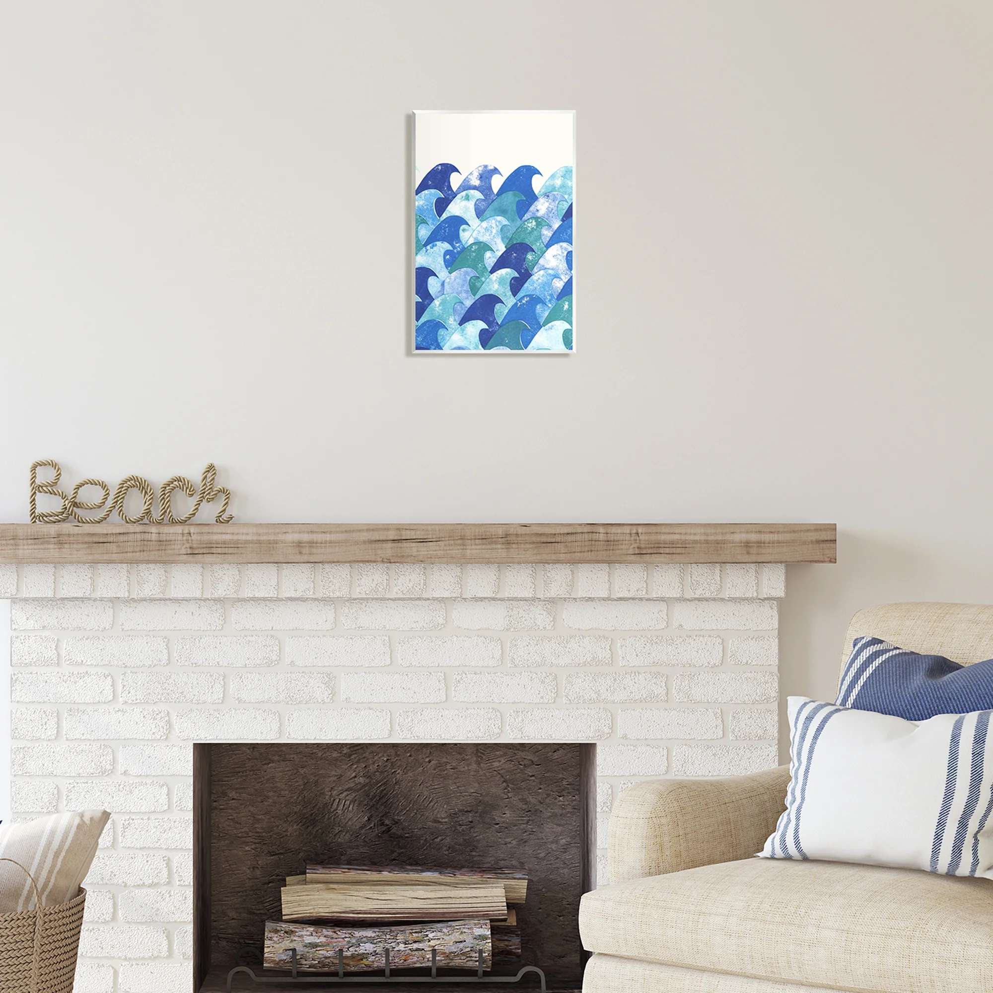 Stupell Industries Abstract Sea Waves Abstract Painting Unframed Art Print Wall Art, 10 x 15