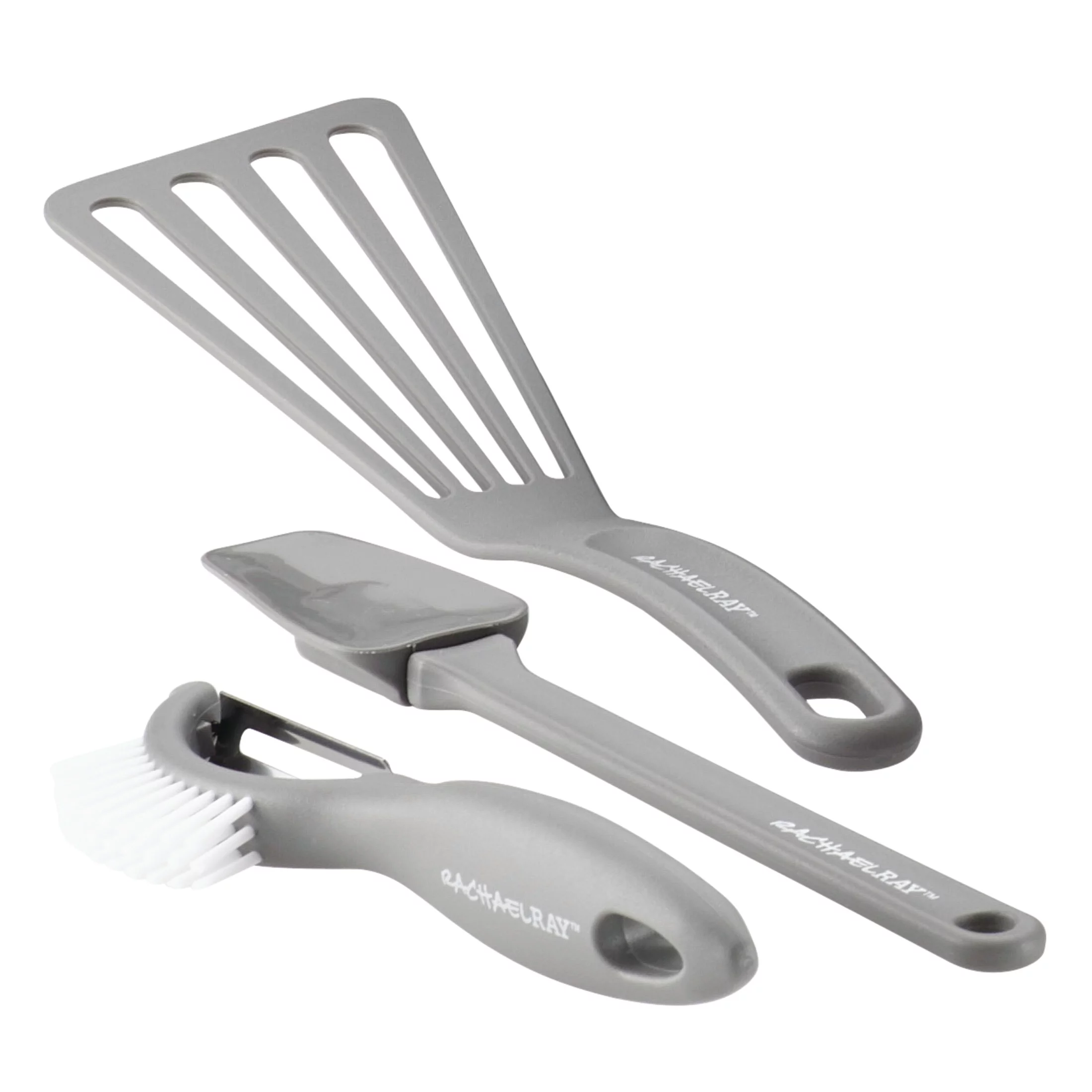 Rachael Ray 15 Piece Hard Enamel Nonstick Pots and Pans Set, Gray