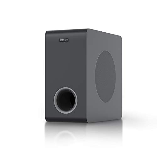 BESTISAN Powered Subwoofer, 6.5'' Side Firing Home Audio Sub, Deep Bass Response Subwoofers, Easy Setup with Home Theater Systems, TV, Speakers, RCA, LFE, AUX Input, High-Level Speaker Input & Output