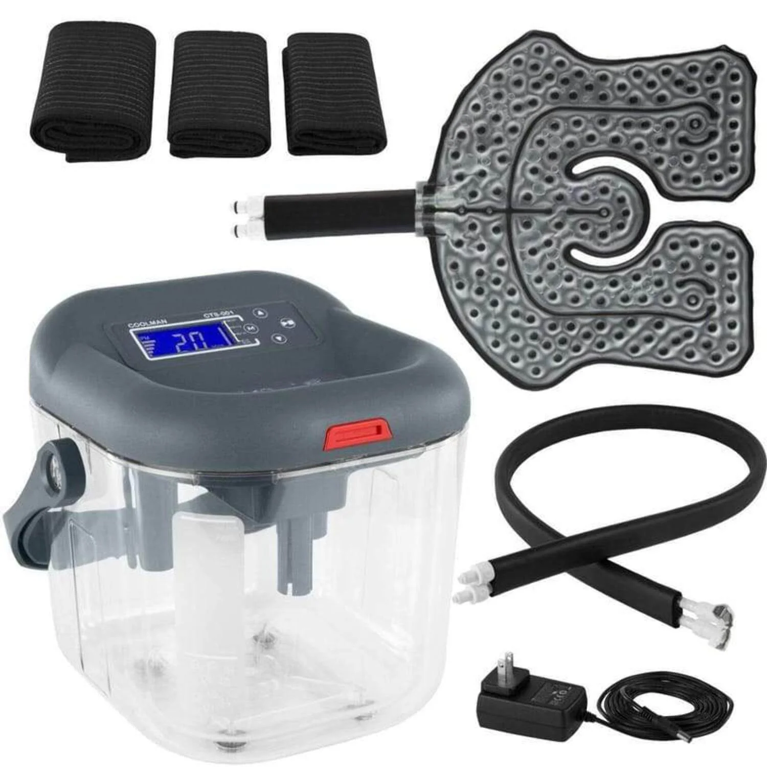 Vive Ice Machine for Knee & Shoulder After Surgery - Cold Therapy for Knee & Hip Replacement - Large Cryotherapy Pad with Quiet Pump - Flexible Cuff Unit for Ankle, Cervical, Back, Leg, ACL