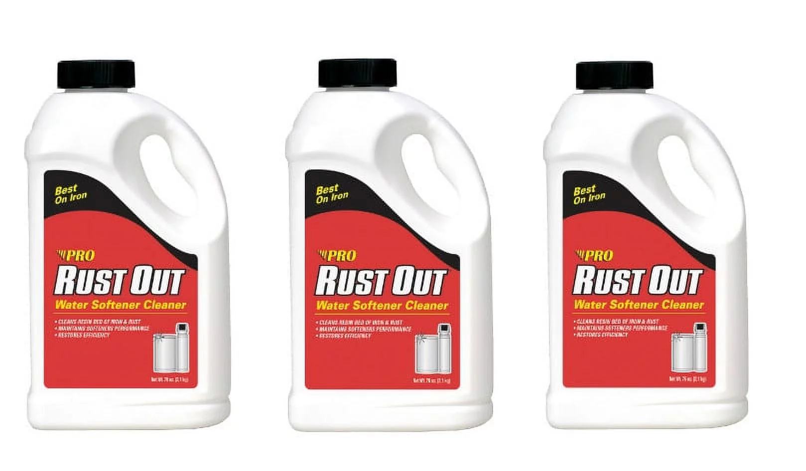 Pro Products RO05B Rust Out Water Softener Cleaner And Iron Remover, 4.75 lb. Bottle, 3 Pack