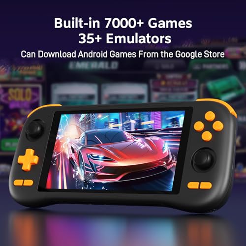 kinhank K56 Retro Handheld Game Console, Support 16000+ Games, Equipped with 128G TF Card, Android 14.0 System, Portable Retro Video Game Console, 5.5 Inch IPS Touch Screen, 2.4G/5G, BT 5.0 (128GB)