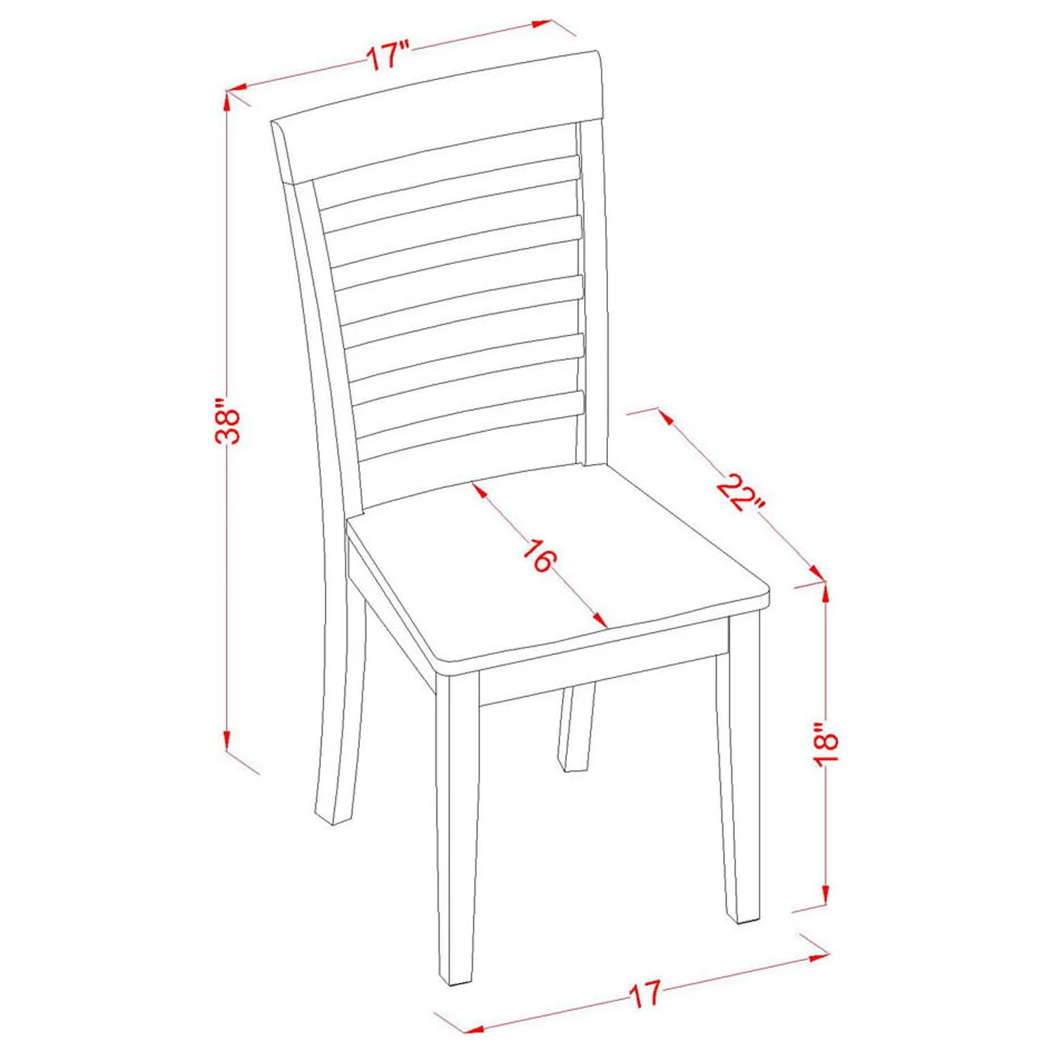 5 Pc Small Kitchen Table set with a Dining Table and 4 Kitchen Chairs in Mahogany