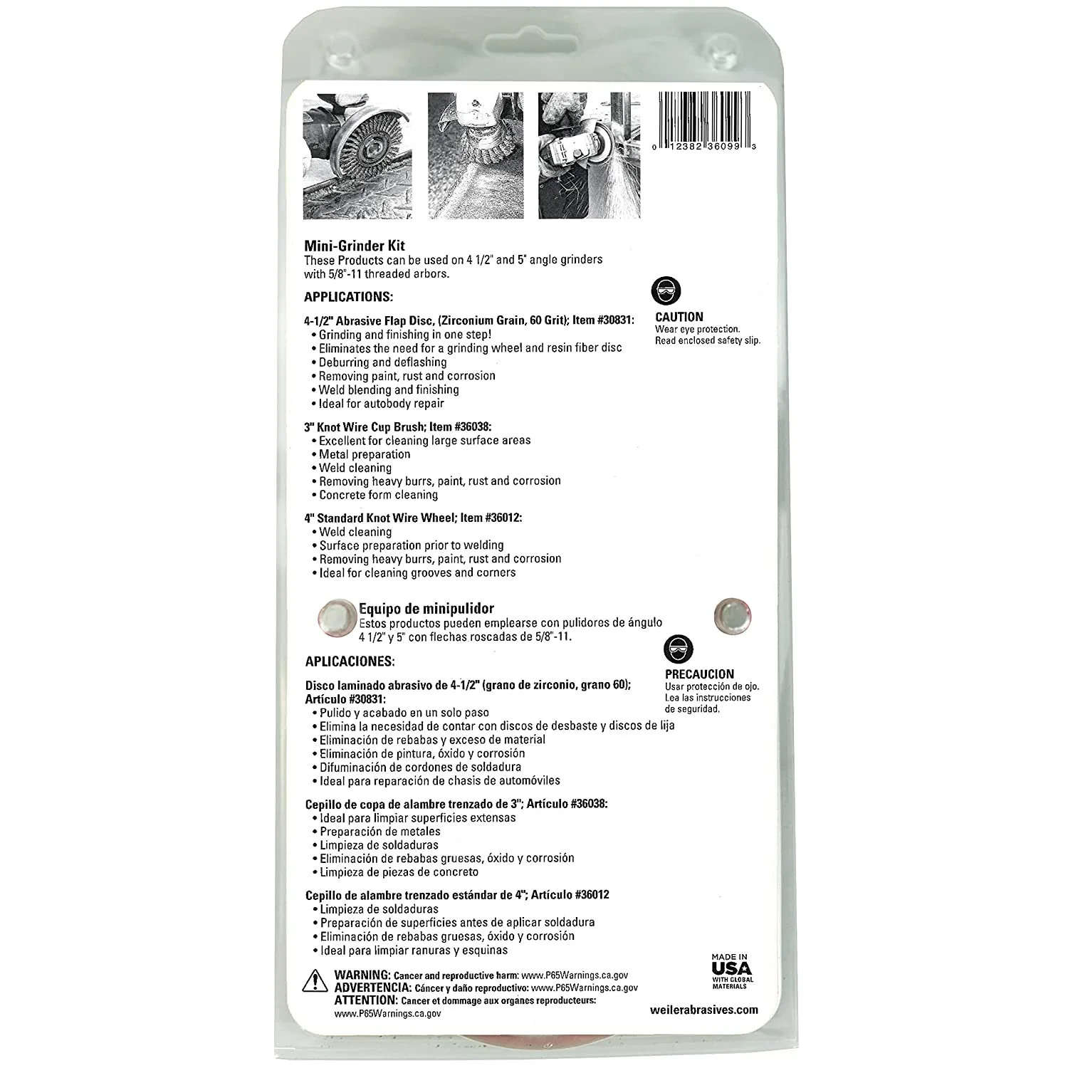 Weiler 36099 3 Piece Mini-Grinder Kit