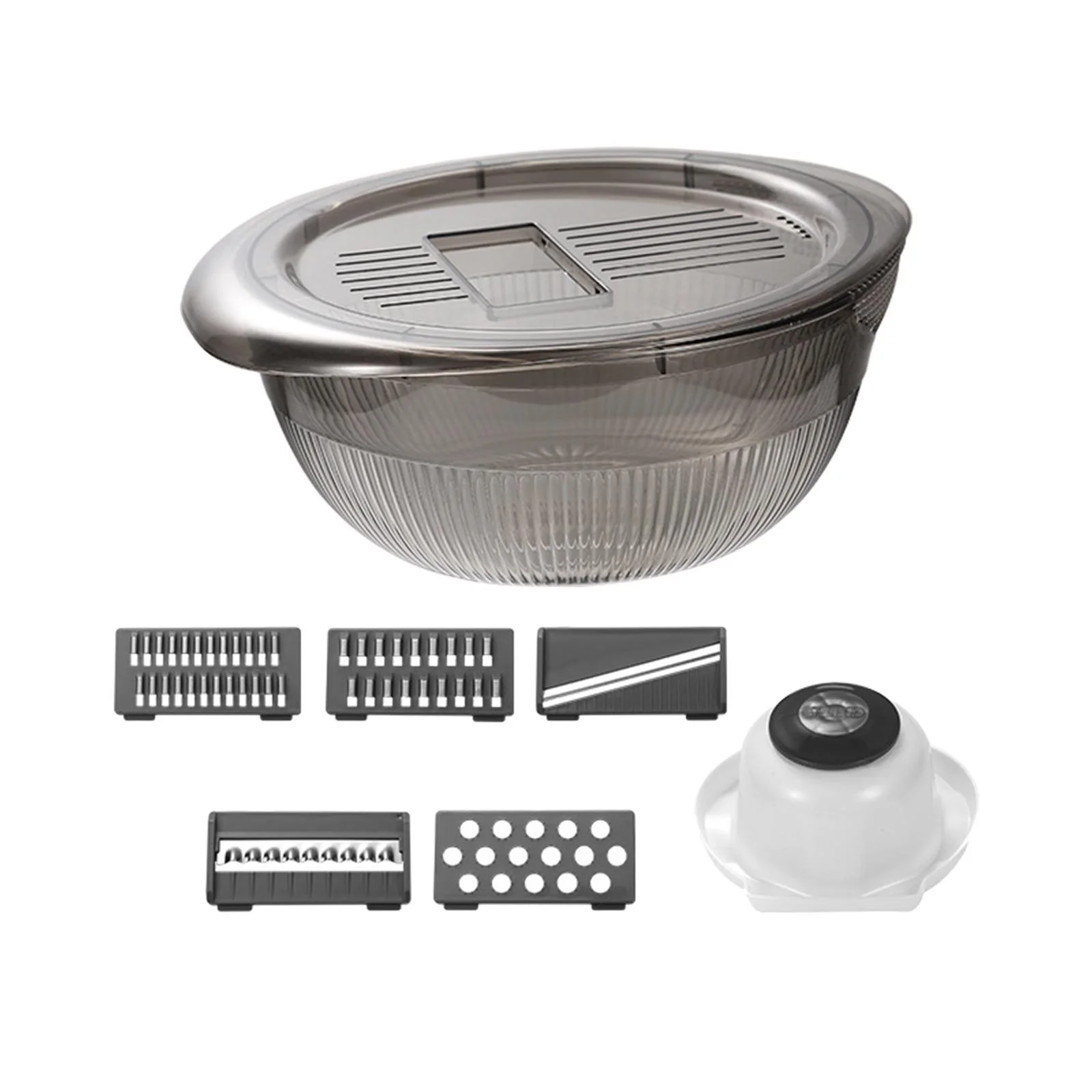 Vegetable Chopper Vegetables Cutter with Large Container Filter Basket Multifunctional with with 5 Blade Food Choppers Prep Food Chopper Gray