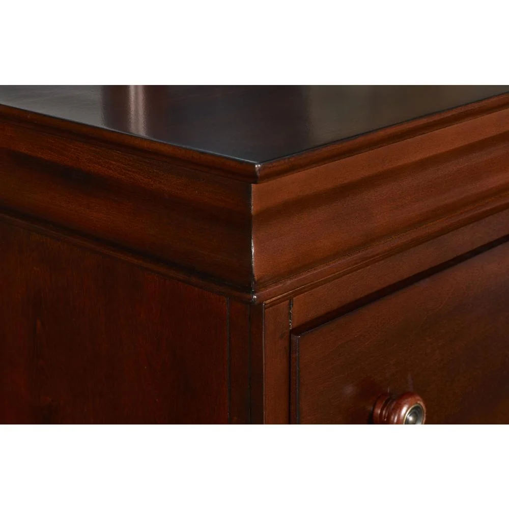 New Classic Furniture Versailles Solid Wood Engineered Wood Dresser in Cherry