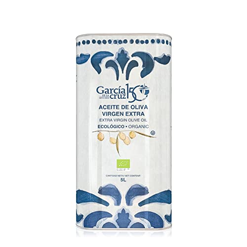 GARCÍA DE LA CRUZ - Organic Extra Virgin Olive Oil, Cooking Oil, Olive Variety, Smooth Body, Origin Spain, Montes de Toledo, Packed in Tins - 3L