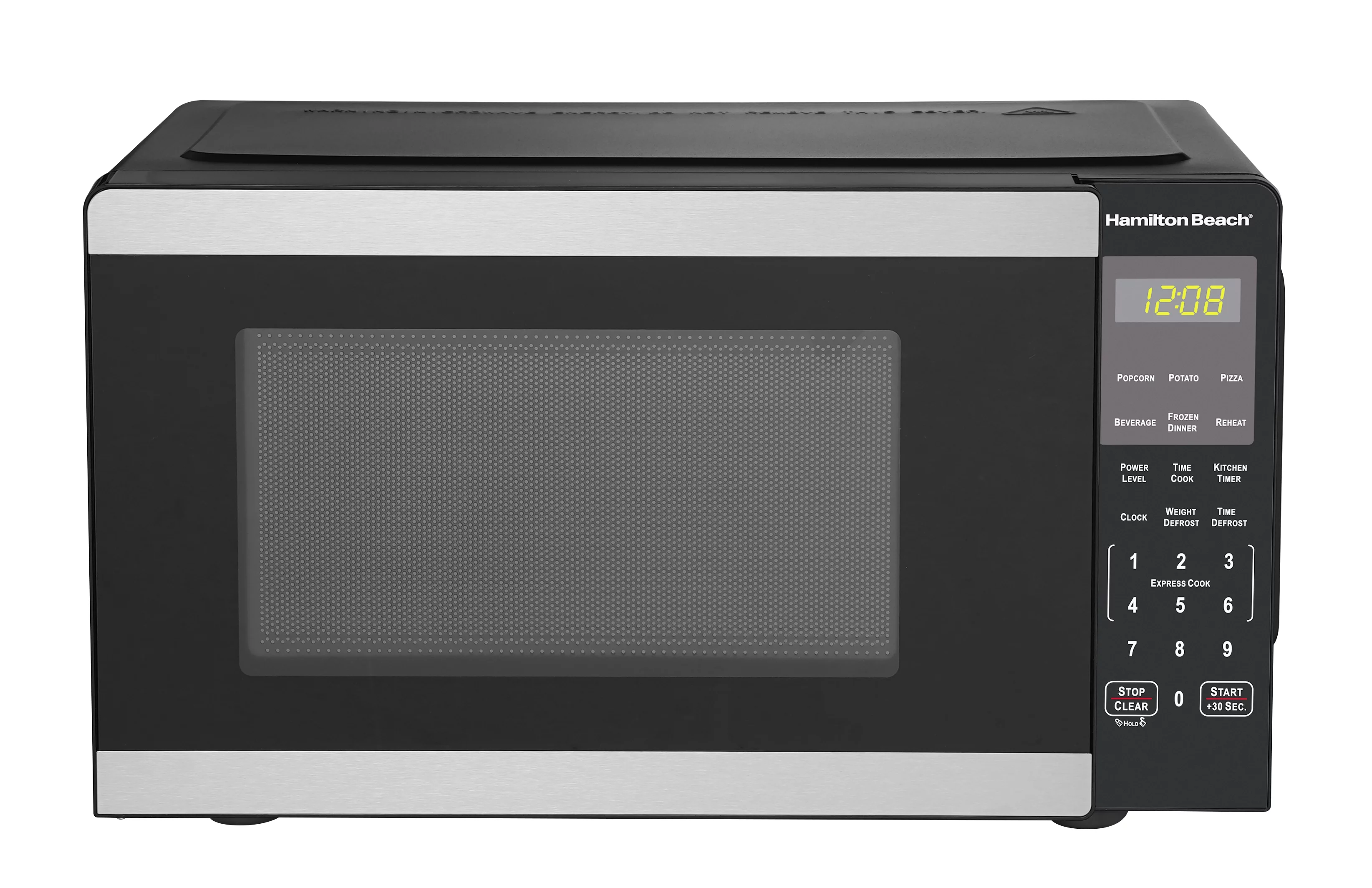 Hamilton Beach 0.9 Cu ft Countertop Microwave Oven, Stainless Steel, New