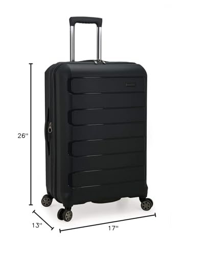 Traveler's Choice Pagosa Indestructible Hardshell Expandable Spinner Luggage, Black, 22
