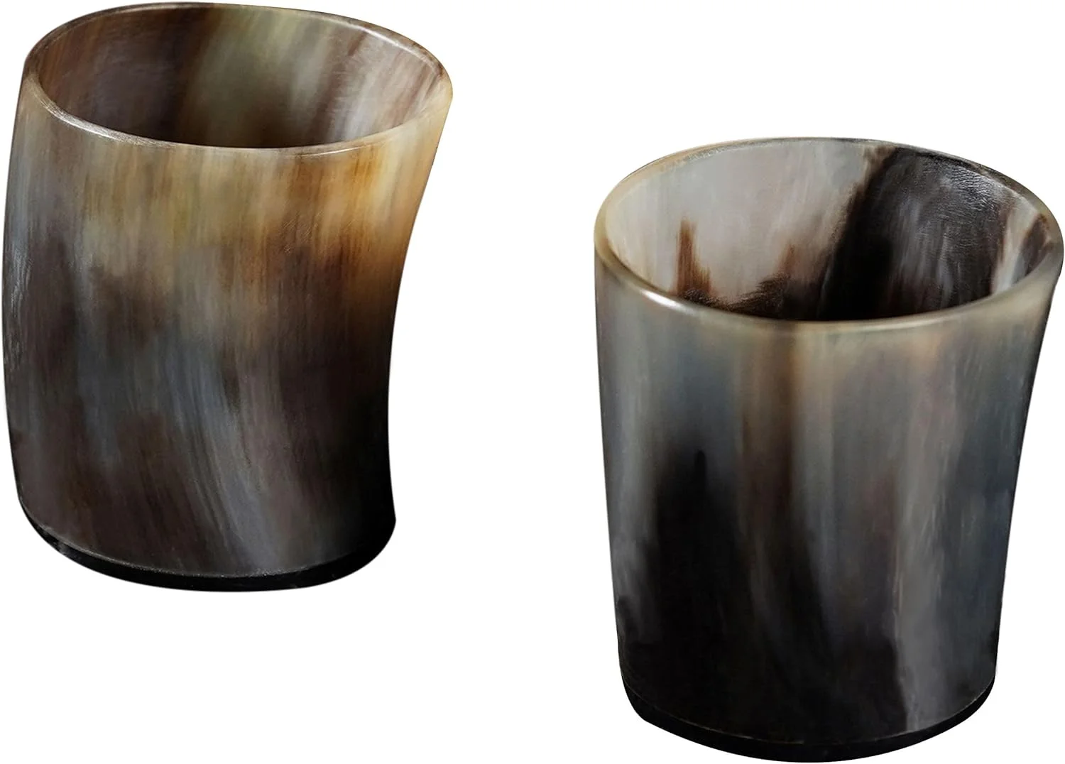 Viking Drinking Horn Shot Glass, Norse Medieval Tankard Shot Glass Pair