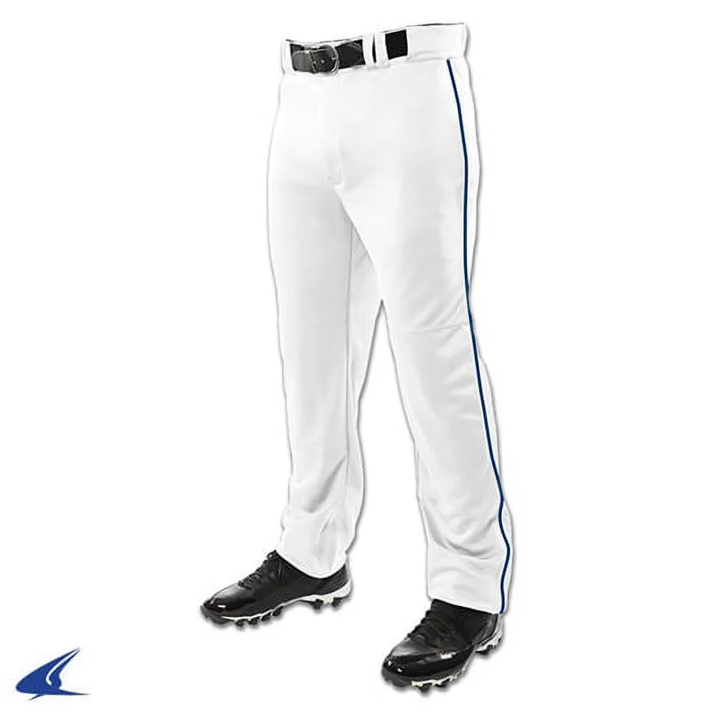 Champro Sports Triple Crown Open-Bottom Baseball Pant with Braid, Adult Four Extra Large, White with Navy Braid