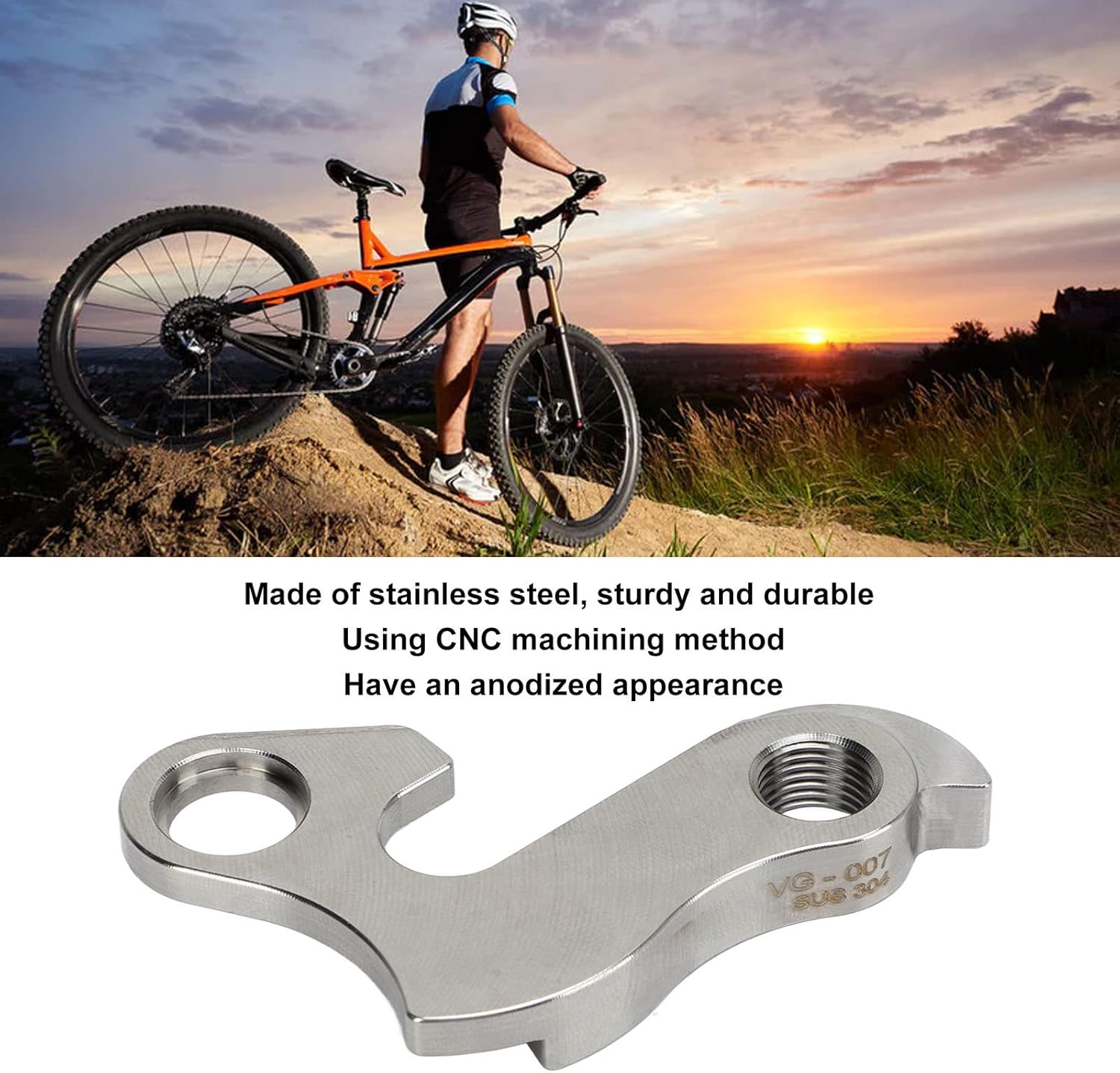 Bicycle Rear Derailleur Hanger, Stainless Steel Bike Rear Derailleur Hangeris, Fits Most Types of Bikes, Frame Gear Tail Hook for Road Mountain Bike