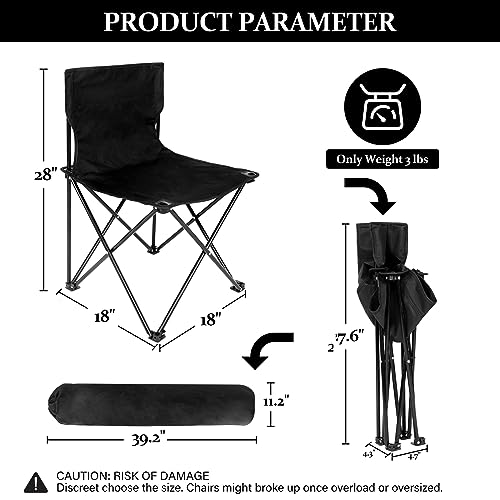 YSSOA Removable Footrest Reclining Camping Chair, 1-Pack, Black