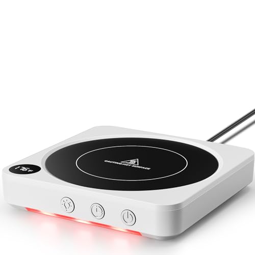 Mug Warmer - 36W Coffee Mug Warmer for Desk with Temperature Display, 2-12Hrs Auto Shut Off, Smart Candle Warmer - Ideal Coffee Gifts Accessories Keep Beverages Coffee Warmer (Wood) (Wood)