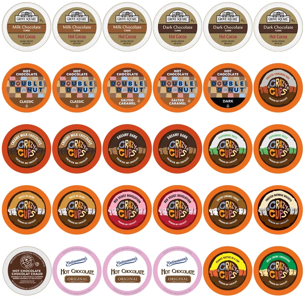 Hot Cocoa Single Serve Cups For Keurig K-Cup Brewer Variety Pack Sampler, 30 Ct