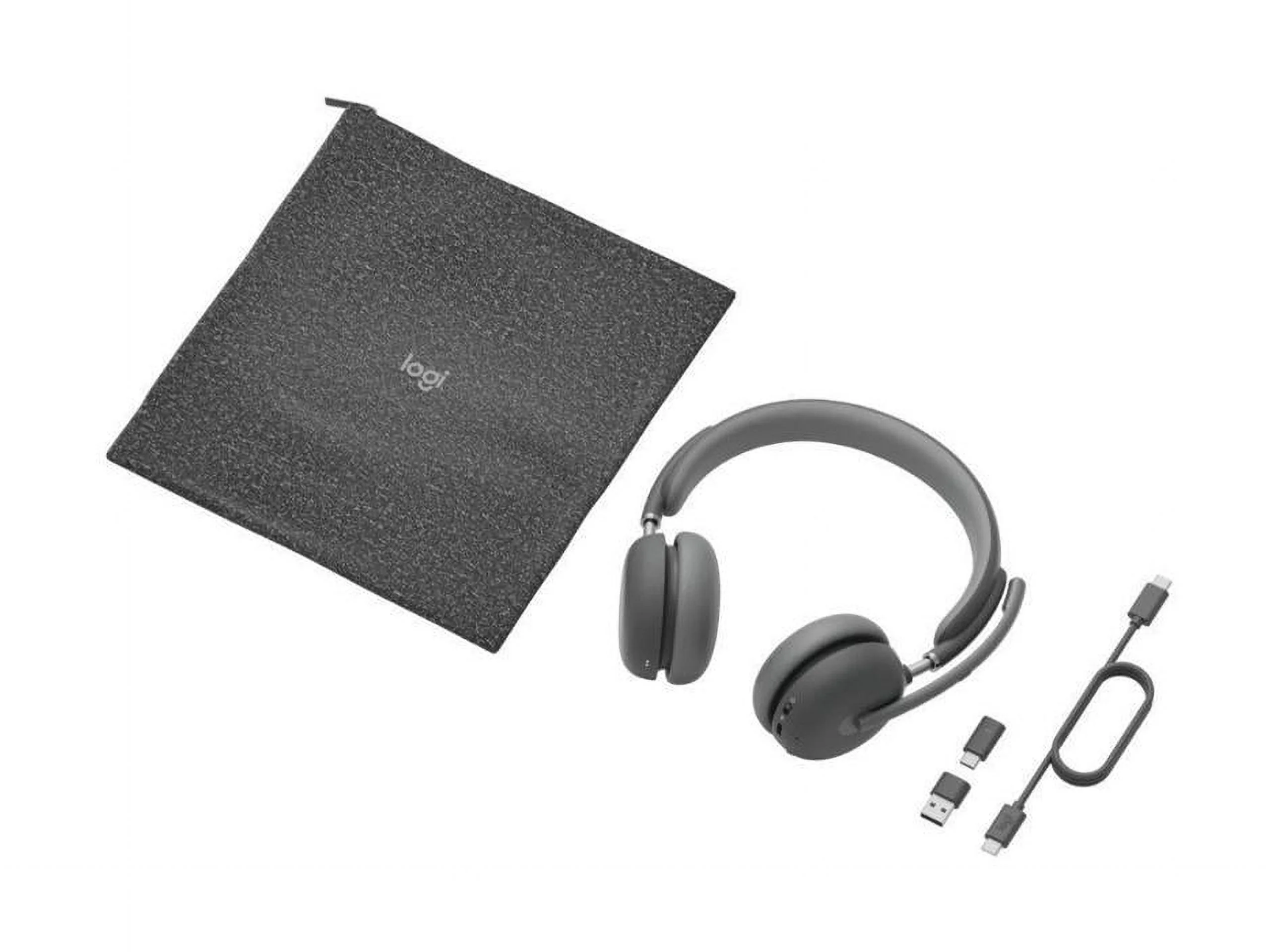 Logitech Zone Wireless 2 Headset - Wireless - Bluetooth - 164 ft - 20 Hz - 20 kHz - Over-the-head - Omni-directional, MEMS Technology Microphone - Graphite