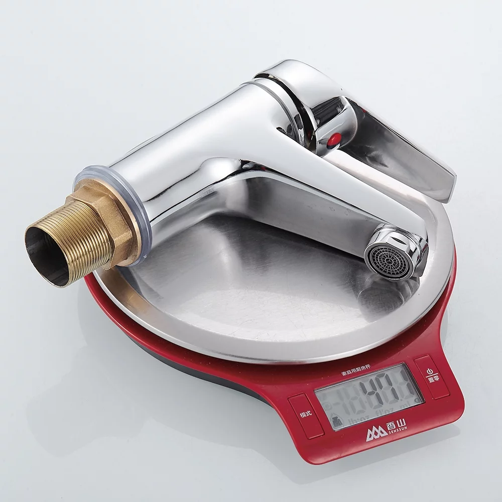 HOTBEST Single Handle Bathroom Sink Faucet, Stainless Steel Single Handle Modern Vanity Faucet, Silver