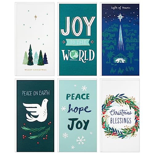 Hallmark Boxed Religious Christmas Cards Assortment, Christmas Blessings (6 Designs, 24 Cards with Envelopes)