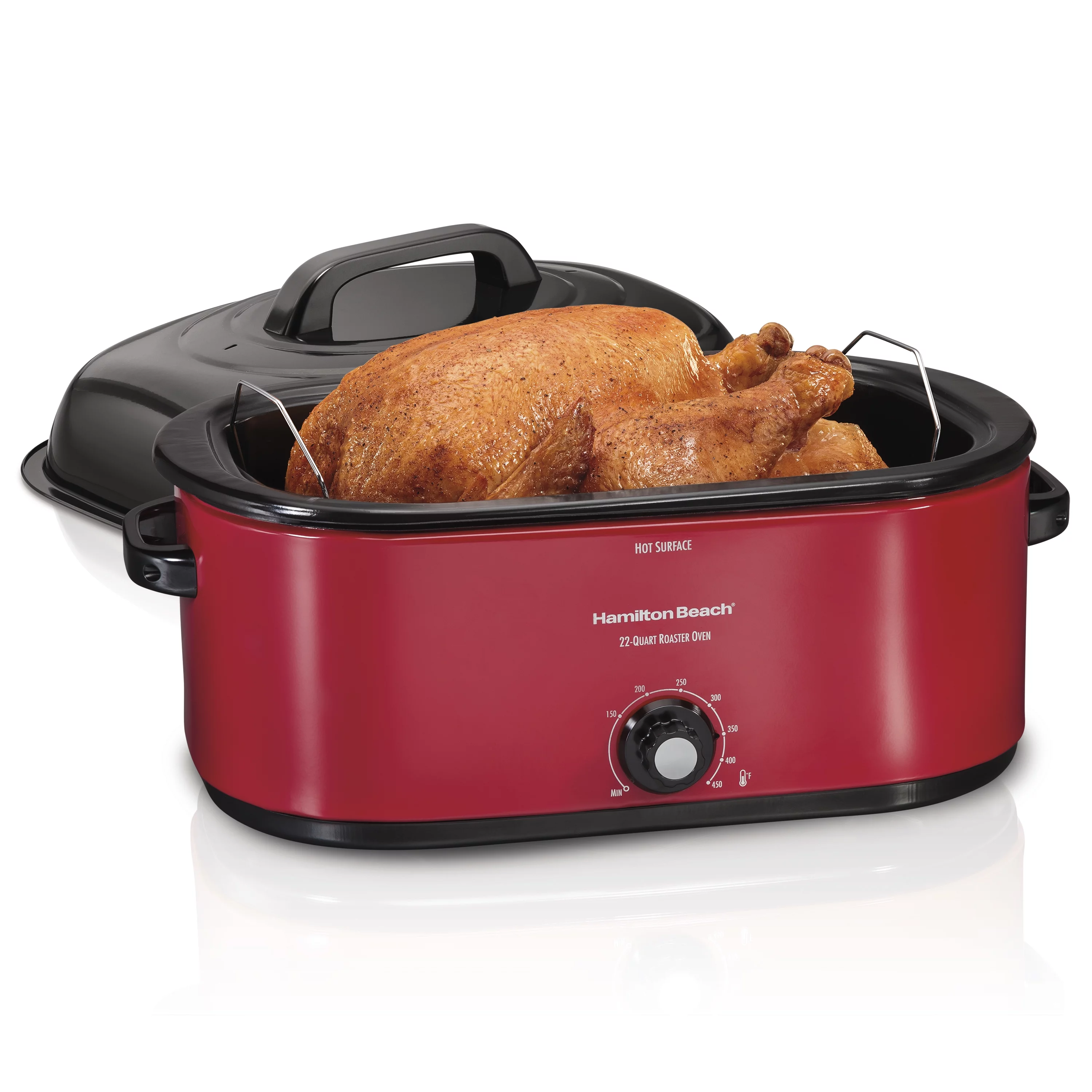 Hamilton Beach 22 Quart Roaster Oven, Fits 28 lb Turkey, Red, Model# 32231