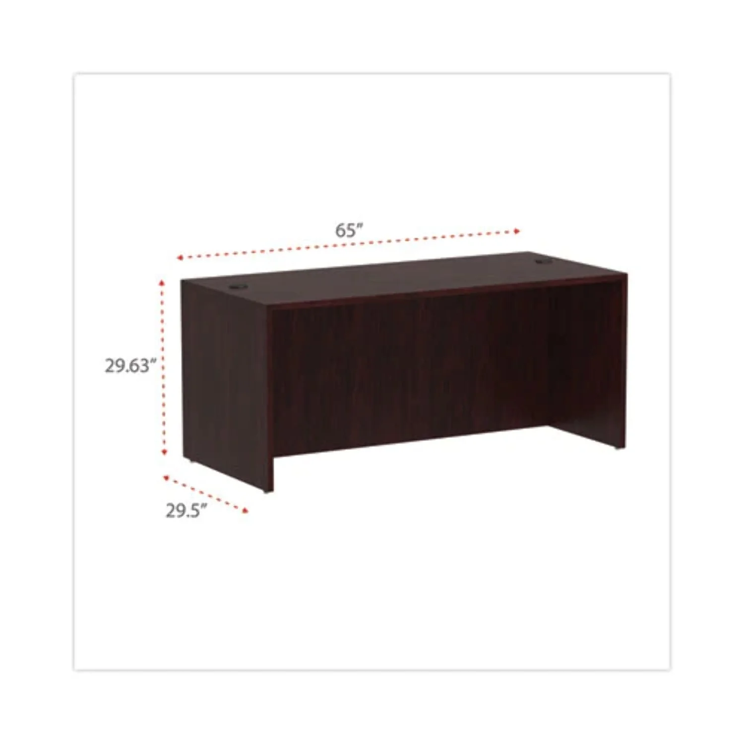 Alera Valencia Series Straight Front Desk Shell,65w x 29 1/2d x 29 5/8h,Mahogany