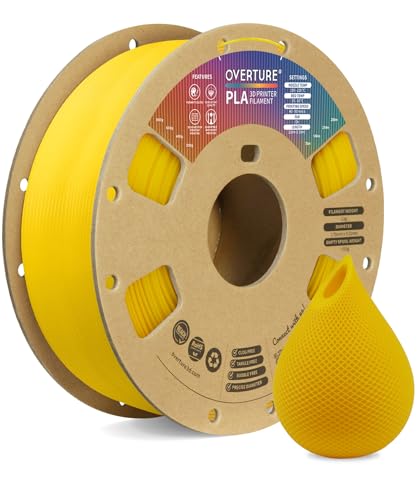 OVERTURE PLA Filament 1.75mm PLA 3D Printer Filament, 2kg Cardboard Spool (4.4lbs), Dimensional Accuracy +/- 0.02mm, Fit Most FDM Printer (Black 2-Pack)