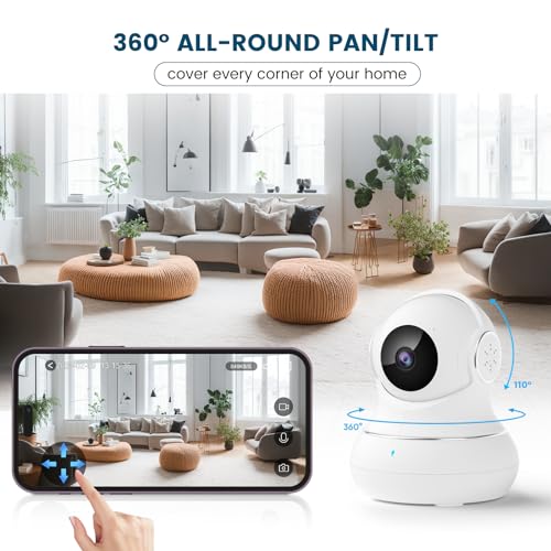 litokam Security Camera Indoor 2K, 360 Pan/Tilt Cameras for Home Security with Motion Detection, Baby Monitor for Pet/Dog with Night Vision, 2.4GHz WiFi Cam with Phone App & 2-Way Audio