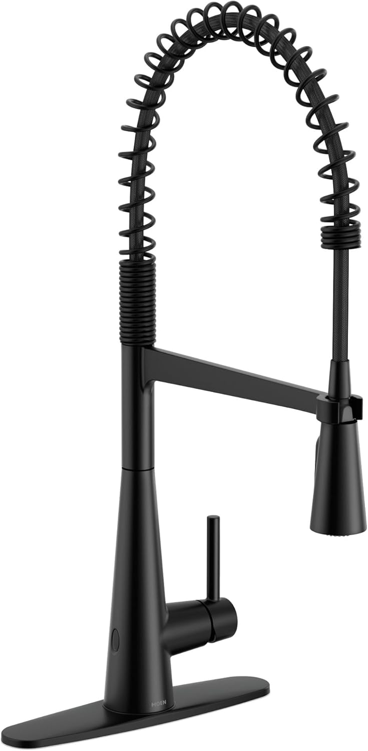Moen 5925EWBL Sleek Single-Handle High Arc Pulldown Kitchen Faucet, Matte Black