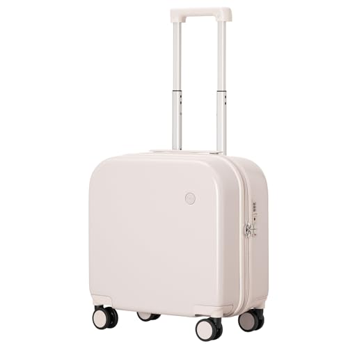 mixi Upgrade Carry on Luggage 14 Inch Underseat Personal Item Suitcases with Spinner Wheels, Hardside Rolling Suitcase PC with TSA Lock Lightweight Travel Case, Fine Grid Black