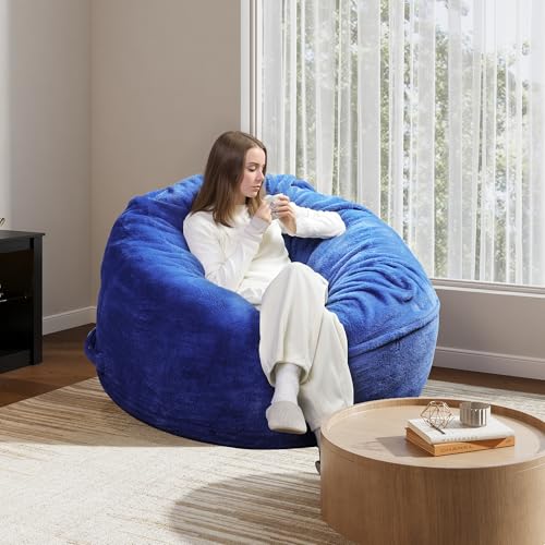WLIVE Bean Bag Chair, Convertible Chair Folds from Bean Bag to Floor Mattress, High-Rebound Memory Foam, Full Size, Grey
