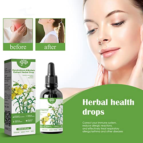 Clearbreath Dendrobium & Mullein Extract - Powerful Lung Support, Clear Breath Dendrobium & Mullein Extract Herbal Drops, Herbal Clearbreath Drops, Dendrobium Mullein Extract for Lung Care (2pcs)
