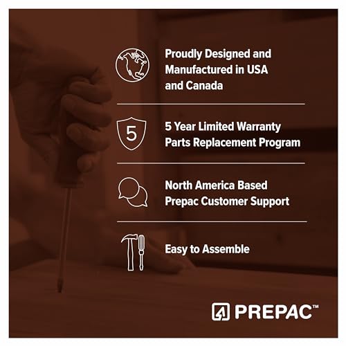 Prepac Double Drawer Dresser and Three Drawer Nightstand Rustic White Bedroom Collection