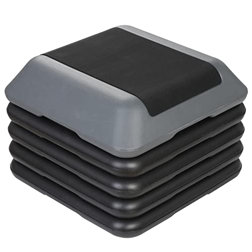 Smartxchoices 16 Inch Adjustable Aerobic Stepper Exercise Workout Step Platform Bench with 4 Risers 4