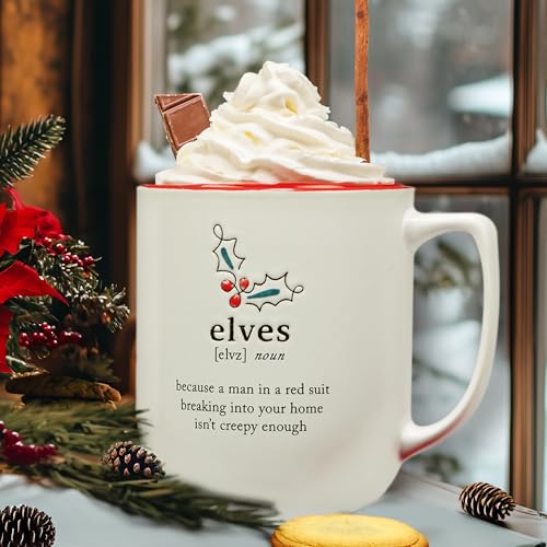 Certified International Christmas Fun Red Sayings 16 oz. Mugs, Set of 6 Assorted Designs