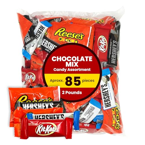 Bulk Chocolate Candy Mix Miniature Size - 5 Pounds Approx 210 pieces of Chocolate Candy Bars Minis - Bulk Chocolate Bars Bulk Candy Individually Wrapped Snacks For Adults & Kids