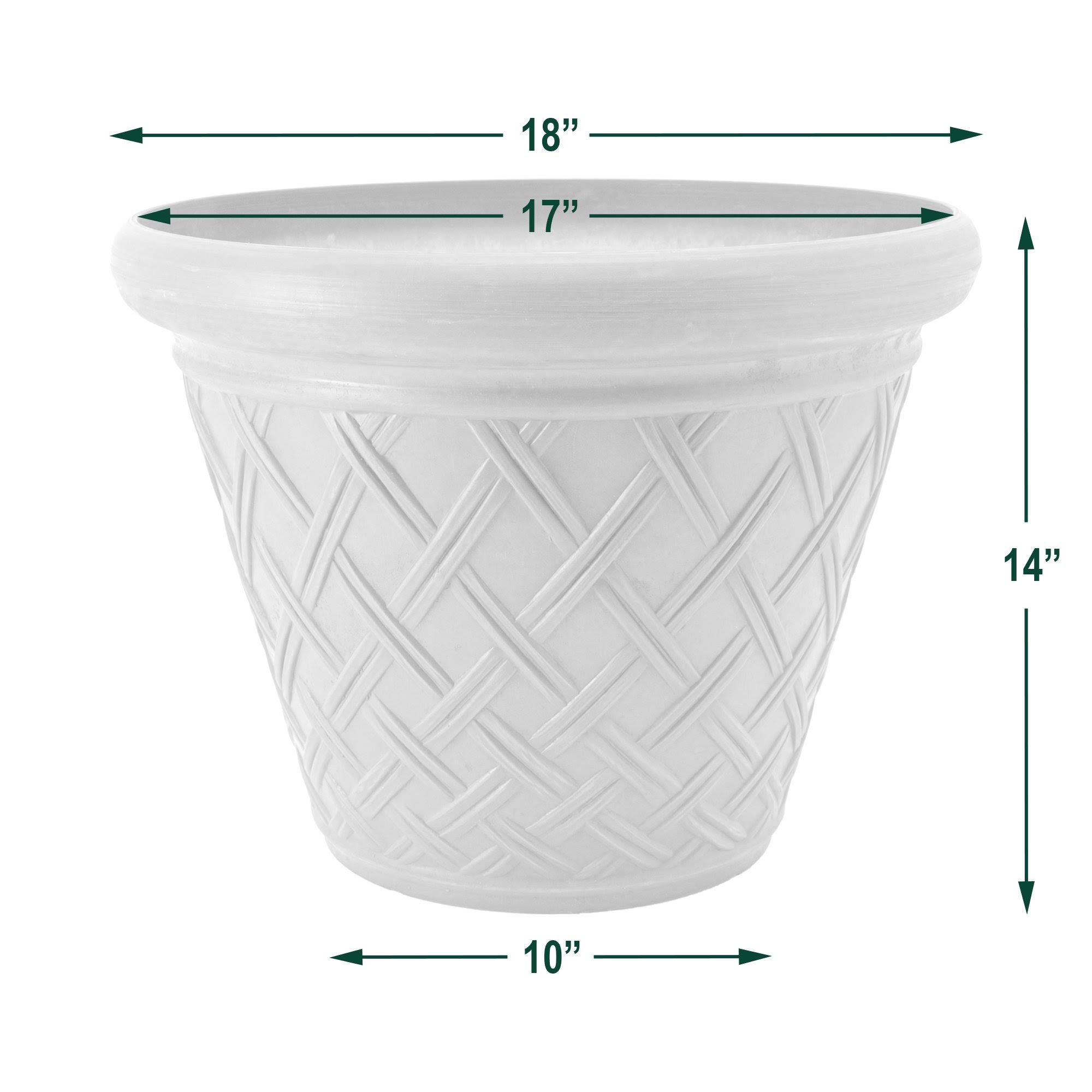 Arcadia Garden Products MB46 Basket Weave Round Pot Terra Cotta