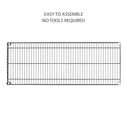 Alera 5-Shelf Wire Shelving Kit with Casters and Shelf Liners, 48w X 18d X 72h, Black Anthracite