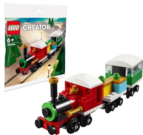 LEGO Creator 30584 Winter Holiday Christmas Train with Locomotive, Flatbed Wagon, and Carriage (73 Pieces)